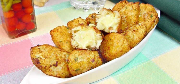 receita de bolinho de bacalhau recheado