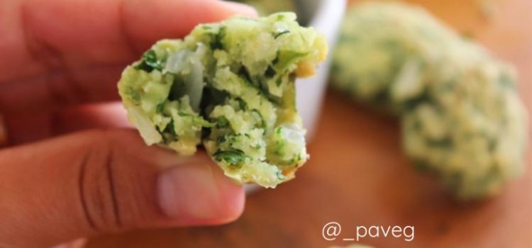 bolinho vegan com espinafre