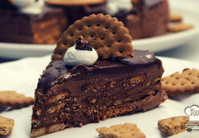 bolo de bolacha com mousse de chocolate