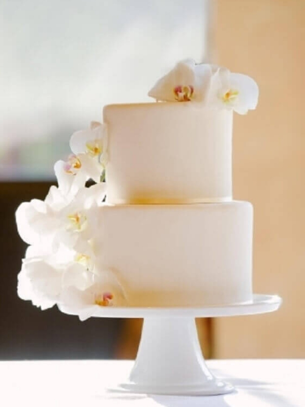 modelo de bolo de casamento simples orquidea