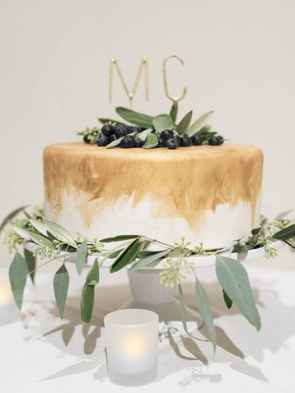 modelo de bolo de casamento simples pintura
