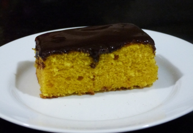 receita bolo de cenoura com calda de chocolate laranja