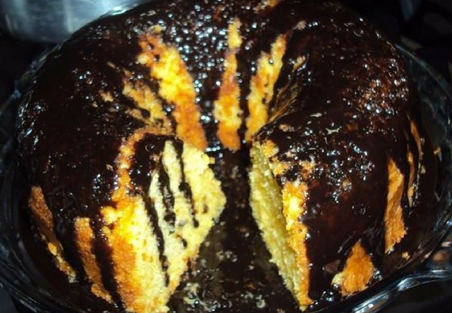 receita de bolo de laranja com casca e cobertura de nega maluca