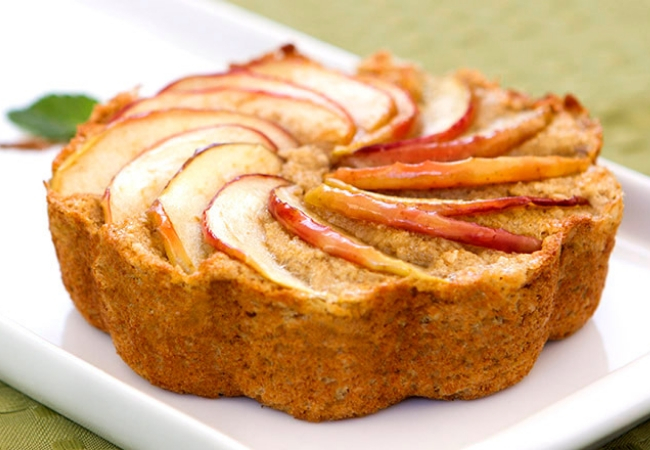 bolo de maçã com aveia