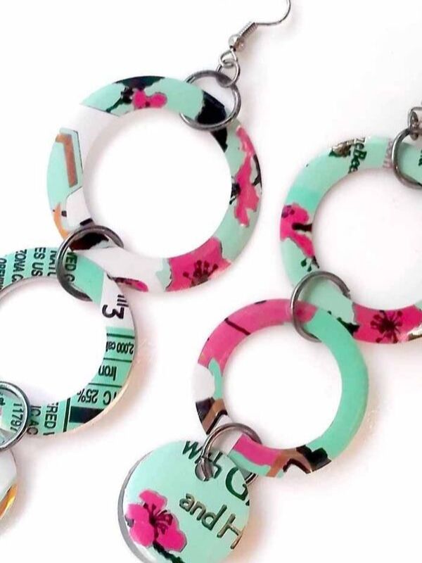 artesanato com latinhas brincos