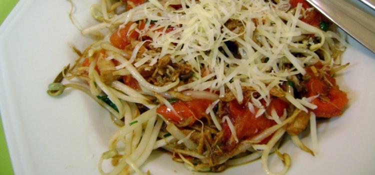 broto de feijão na salada