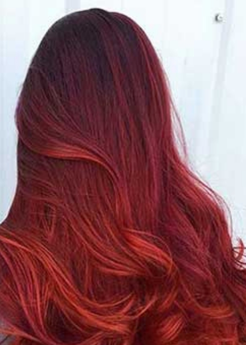 ideia cabelo vermelho coral sereia