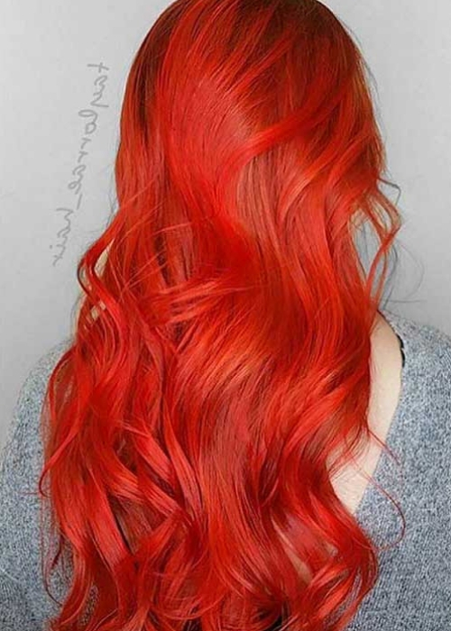 ideia cabelo vermelho laranja neon