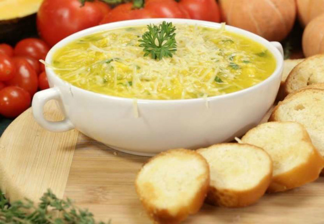 caldo de abóbora com frango