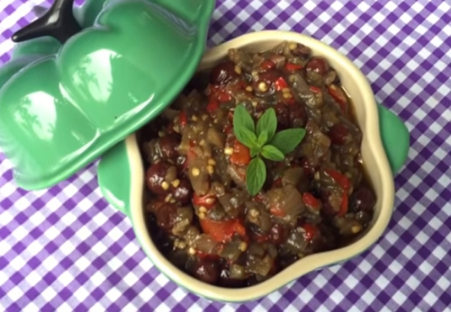 caponata com passas