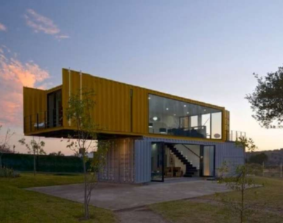 modelo casa container amarelo
