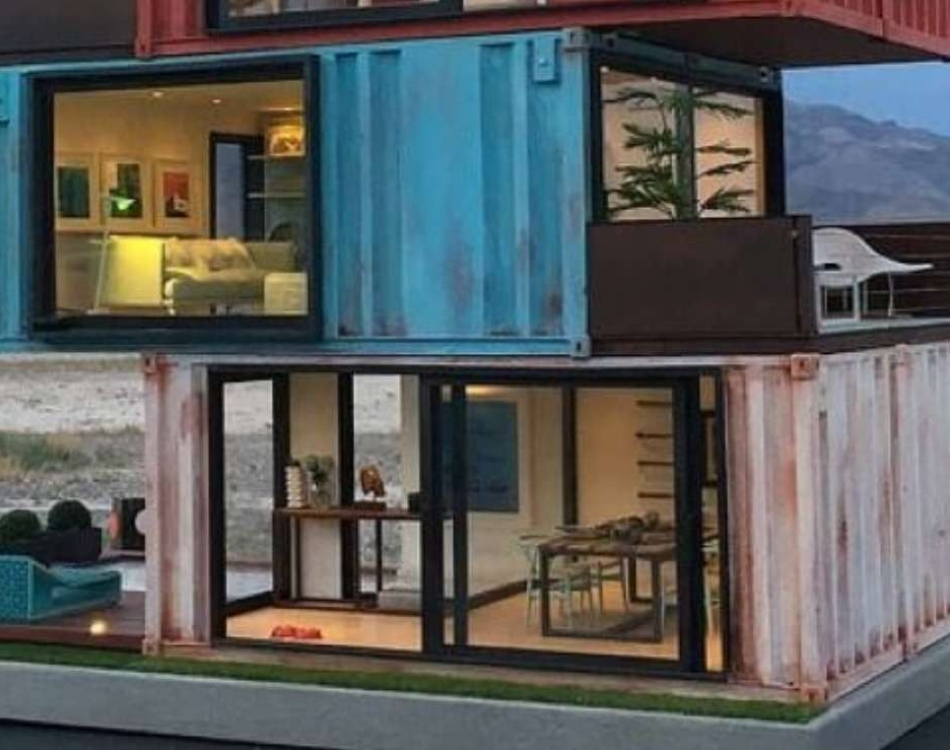 modelo casa container colorida
