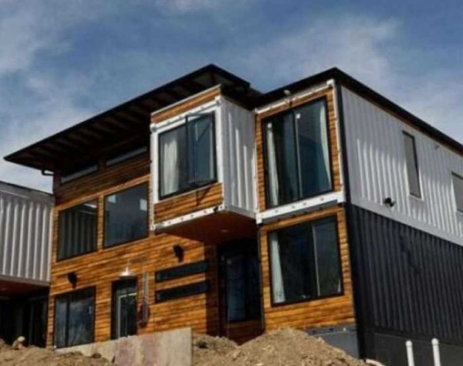 modelo casa container e madeira