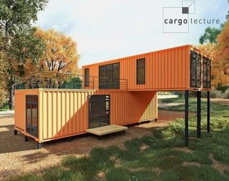 modelo casa container laranja