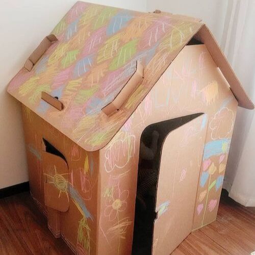 artesanato com papelão casinha