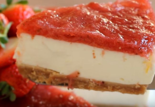 receita de cheesecake de morango sem forno