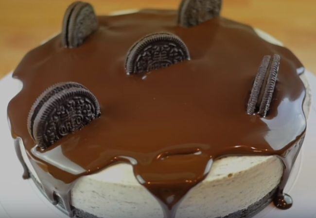 cheesecake de oreo e ganache