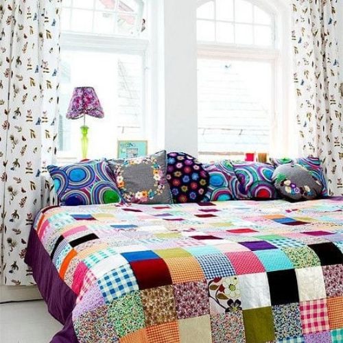 modelo colcha quadrados coloridos