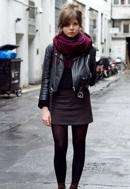 look com jaqueta de couro