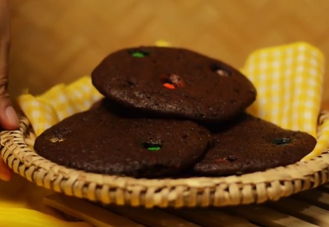 cookies com gotas de chocolate massa de bolo