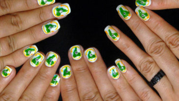 unhas decoradas para a Copa