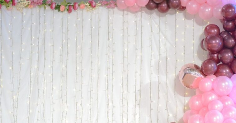 decoração com cortina de led