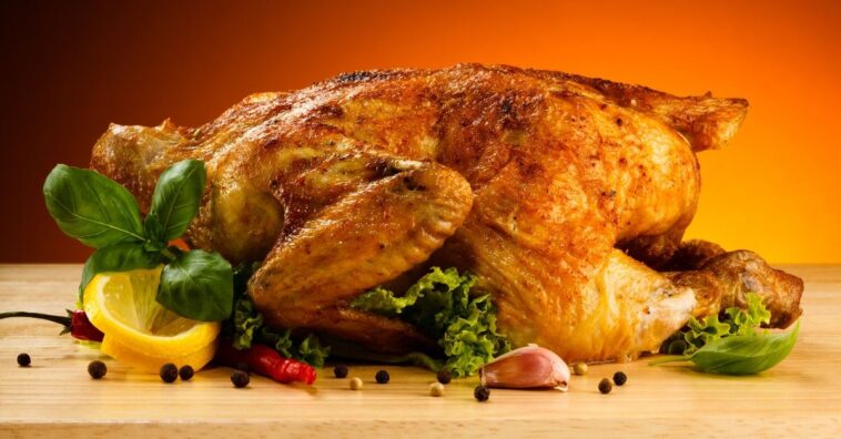 frango assado na panela de pressão