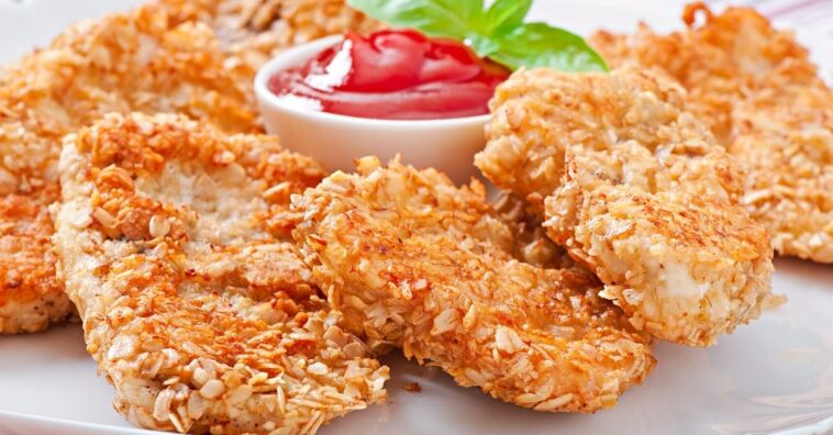 frango empanado ao forno