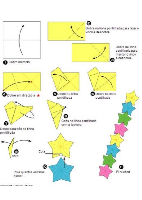 como fazer origami de estrela
