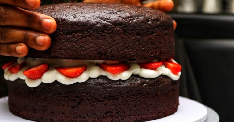 pão de ló de chocolate