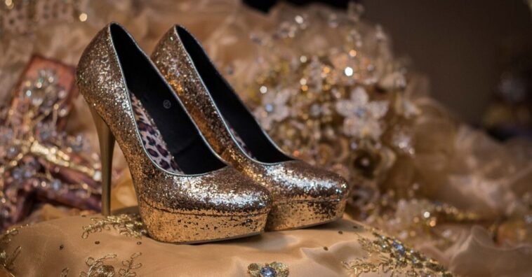 sapato com glitter