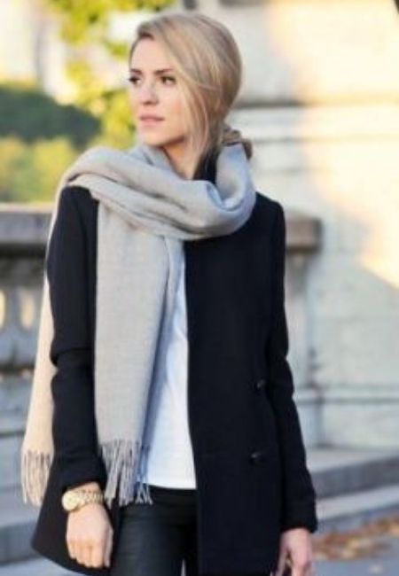 ideia de como usar cachecol simples