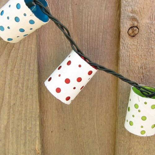 artesanato com rolo de papel higiênico cordão de luz com papel