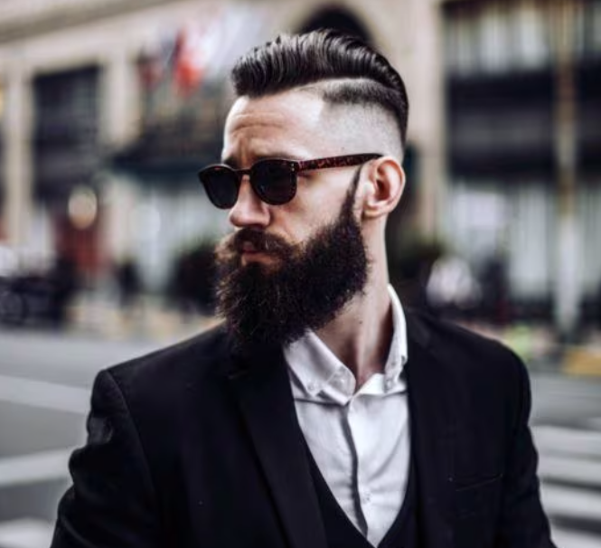 corte em V masculino com risco