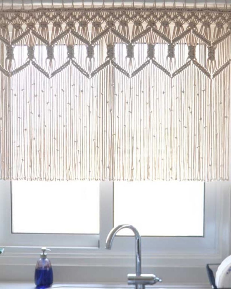 modelo cortina de crochê para cozinha