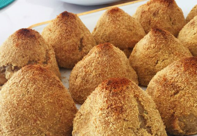 coxinha de batata-doce com linhaça