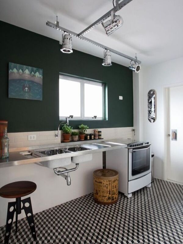 decoração de cozinha pequena industrial