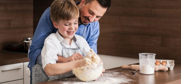 cozinhar com os filhos