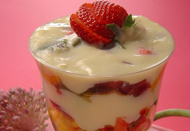 creme de frutas e leite condensado