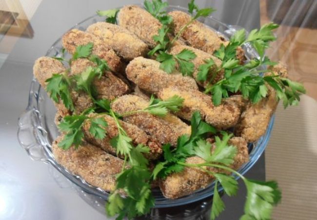 croquete de carne moída com azeitonas 