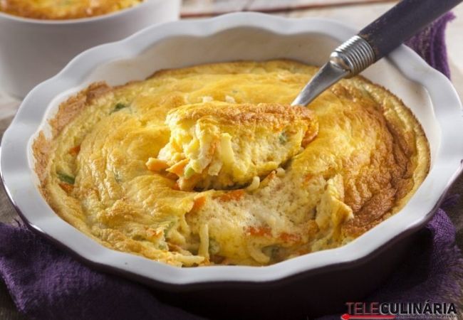 suflê de nabo e feijão-verde