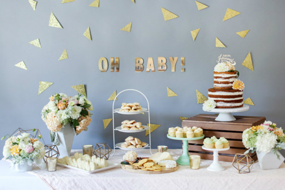 decoração chá de bebê moderna