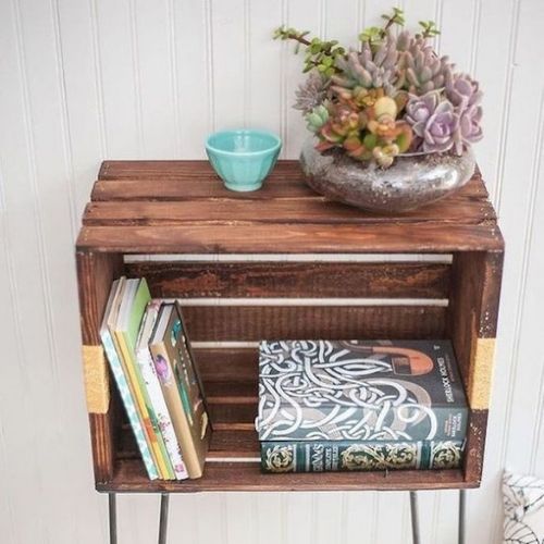 decoração de quarto simples e barato com caixote