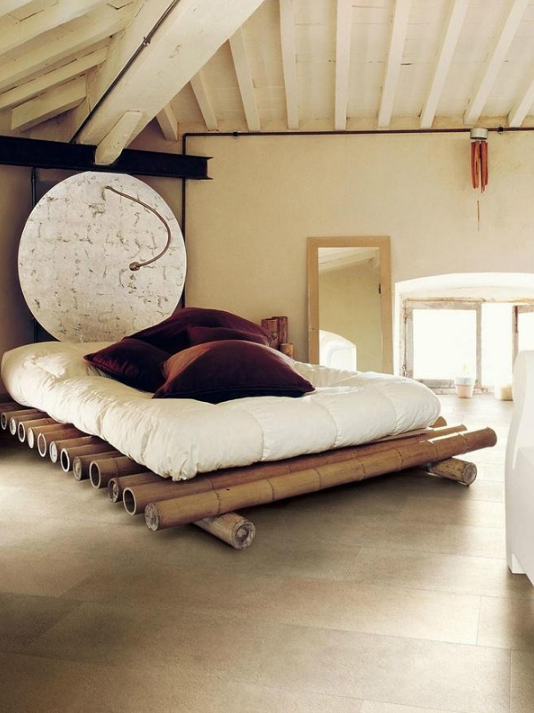 fazer decoração com bambu cama