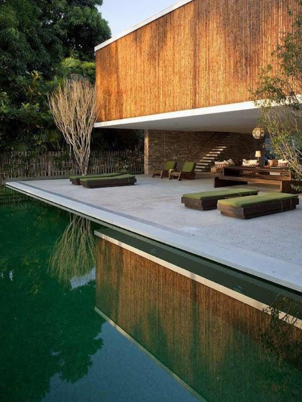 fazer decoração com bambu fachada