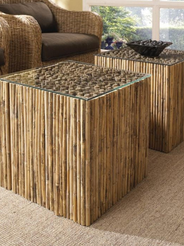 fazer decoração com bambu mesinha