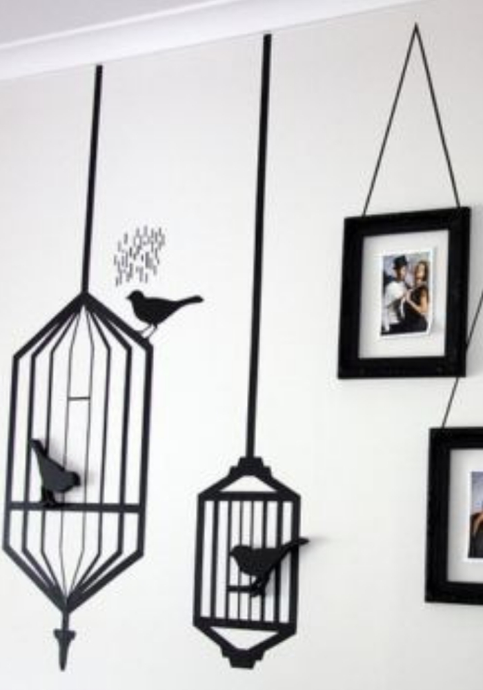 modelo decoração com fita isolante gaiola