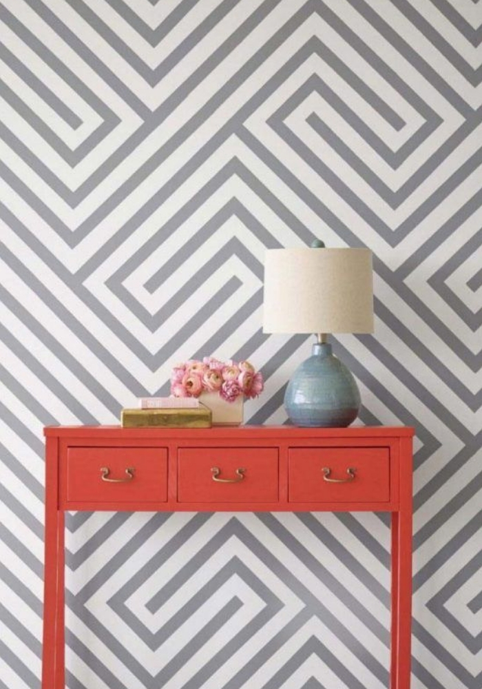 modelo decoração com fita isolante papel parede