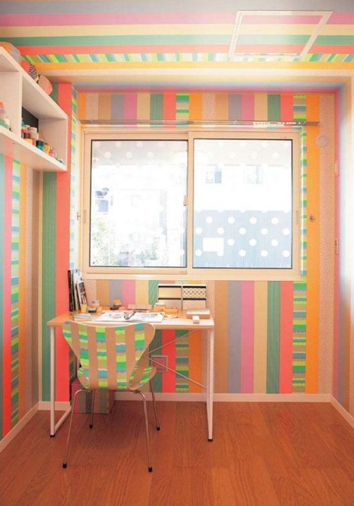 modelo decoração com fita isolante quarto todo