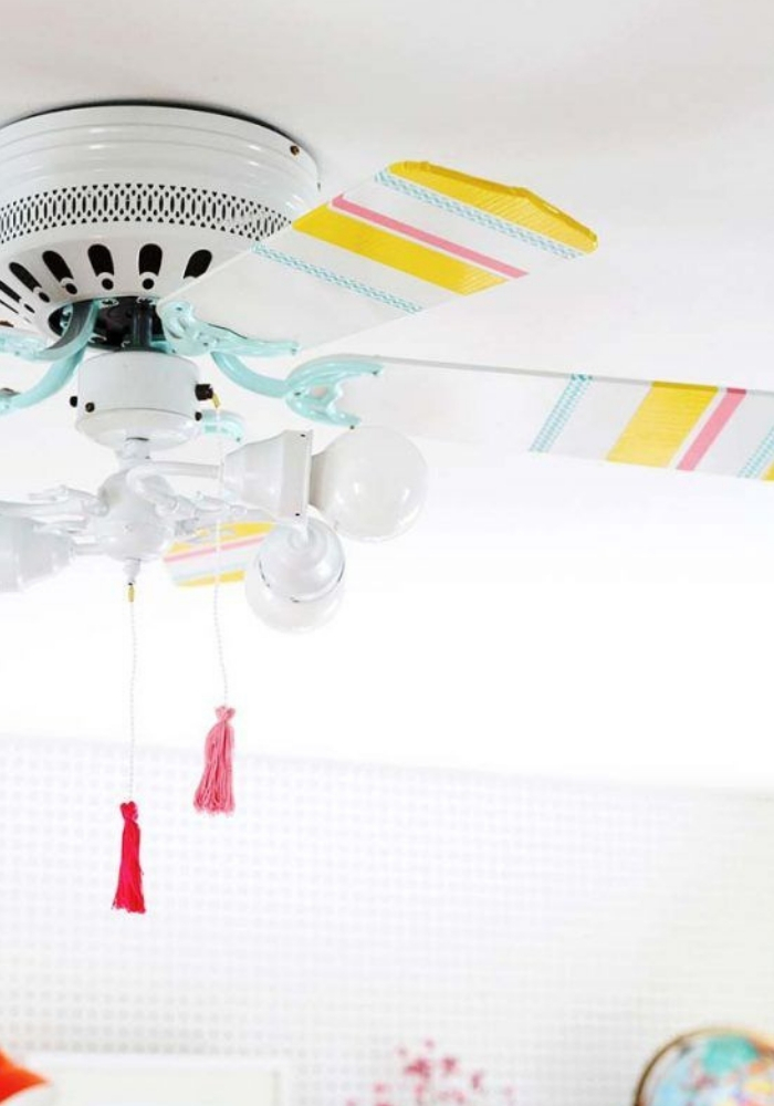 modelo decoração com fita isolante ventilador